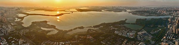 日富农优配 东湖日出 湖山如画